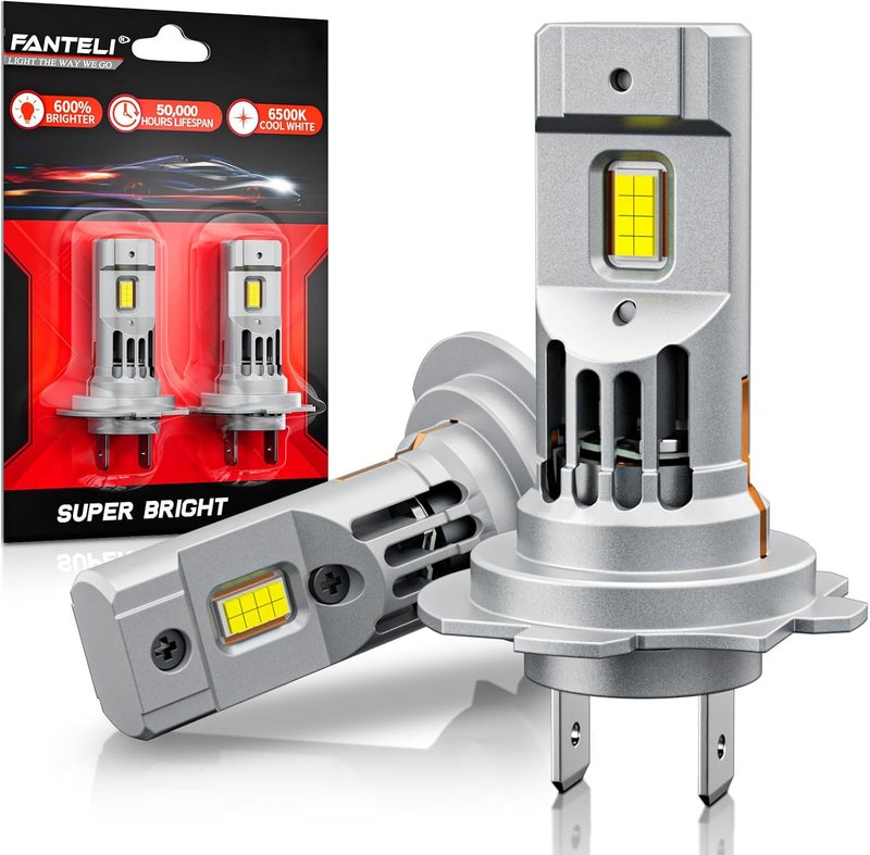 FANTELI 𝖧𝟩 Light Bulbs, 90,000LM Super Brightness 1:1 Size No Adapter Needed Plug & Play, 6500k White with 16 CSP Chips, Canbus Ready Non-Polarity Off-Road Lights with Turbo Fan, IP68 Pack of 2 - Image 1